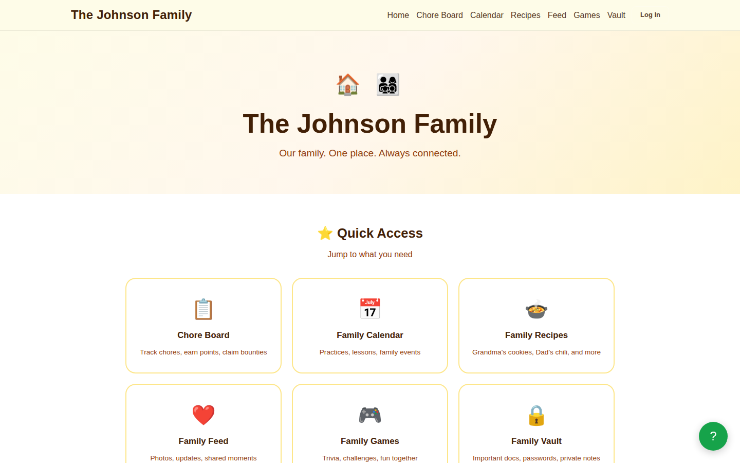 Family Demo desktop home